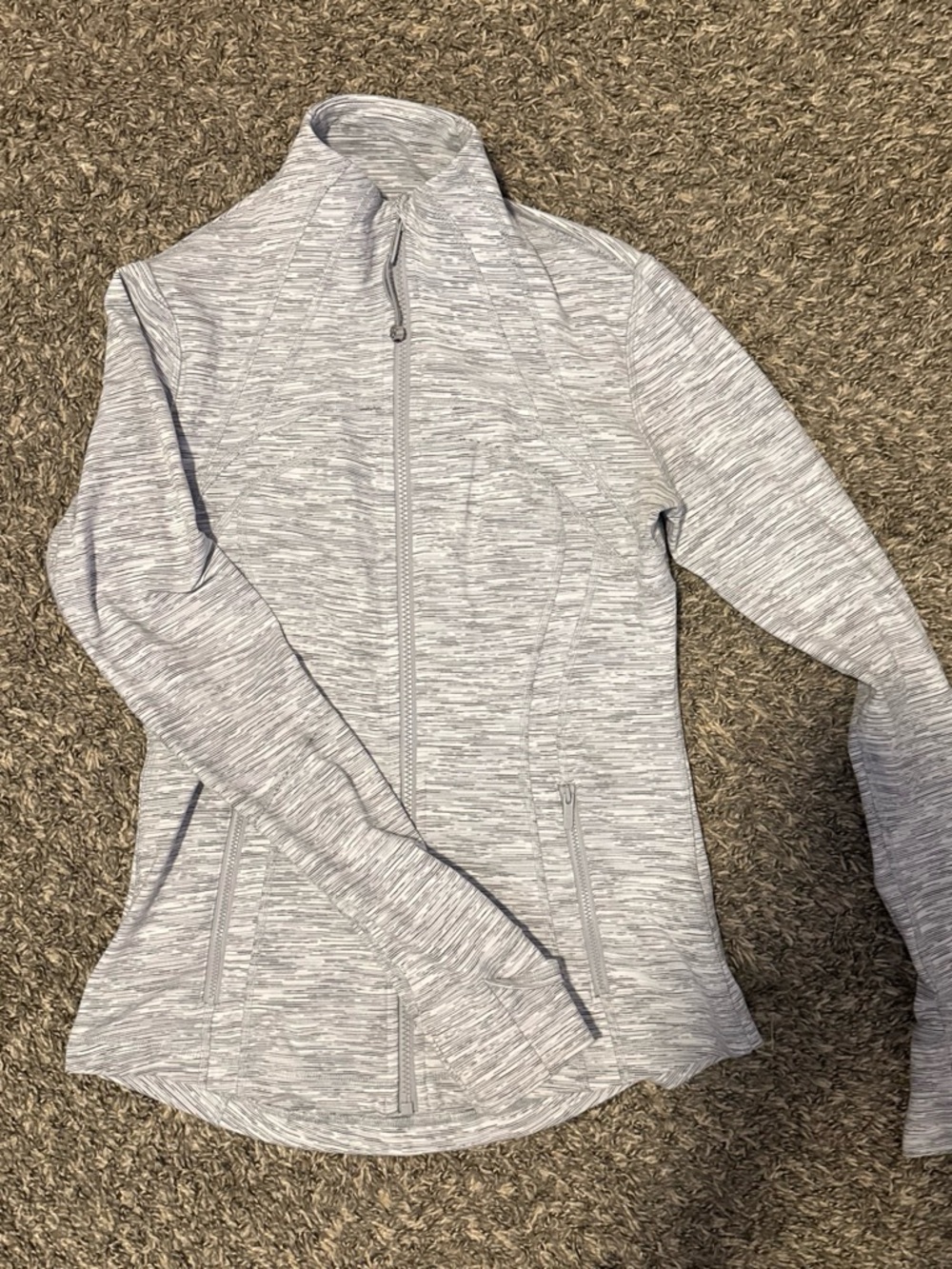 lululemon athletica Heathered Light Gray Full-Zip Utility Jacket